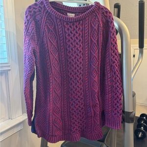 L.L. Bean Women's Cable Knit Sweater - Purple*